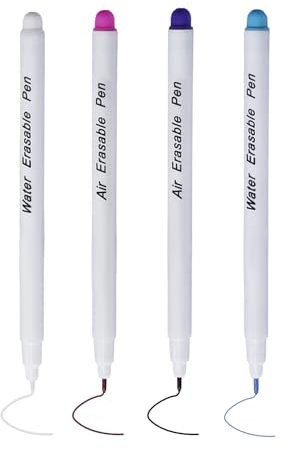 KRYMSON 4 Stück Wasserlösliche Stifte, Marker Für Stoff, Verschwindende Wasserlösliche Substanz, Löschbare Stifte, Stoffmarker, Wasserlösliche Marker Für Das Büro
