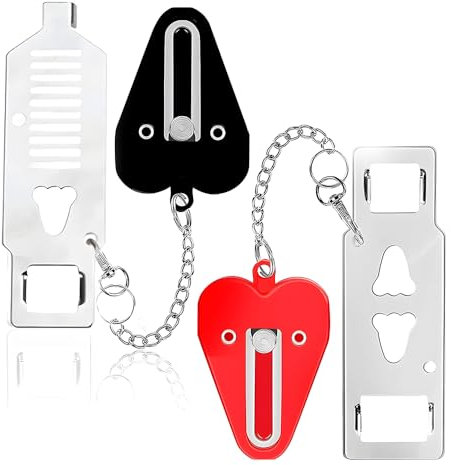 TOEECY 2 Pièces Serrure de Porte Portable Verrouillage de Voyage Ajout d'un Verrou Supplémentaire pour Plus de Sécurité et de Confidentialité Solide et Rrobuste Lock pour les Voyages Hôtel