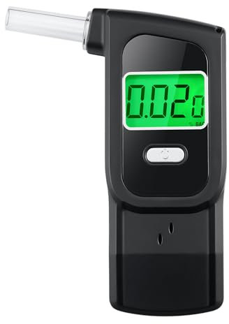 Tragbarer Alkoholtester, zertifiziert, tragbarer Alkoholtest mit 10 Mundstücken, professionelle Genauigkeit, genauer Alkoholtester mit digitalem LCD-Display, geeignet für den persönlichen Gebrauch zu