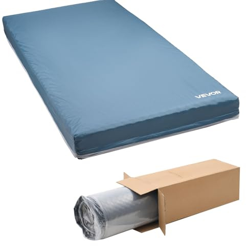 VEVOR Pflegematratze, 158 kg Tragkraft, medizinische Schaumstoffmatratze, Druckentlastung, wasserdicht, für die Behandlung von Dekubitus in Pflegeheimen & der häuslichen Pflege, 2030x914x153 mm