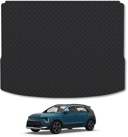 Vasca per bagagliaio in gomma compatibile con Kia Niro (2022+) [HYBRID UPPER-BOOT] Su misura Heavy Duty 3 mm Protezione in gomma Tappetino per bagagliaio antiscivolo durevole impermeabile Custom Fit