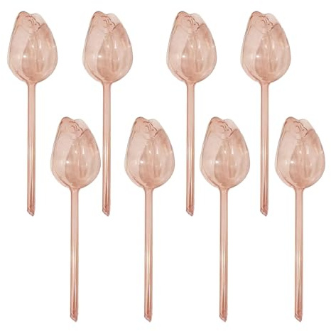 Wilitto 8Pcs Plant Watering Globes, Tulip Self-Watering Bulbs, Glass Waterer for Potted Plants, Automatic Watering Devices for Houseplants Indoor Outdoor Plants Champagne