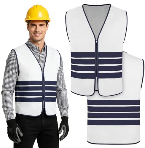 BSBUY Hi Vis Vests for Men Women High Visibility Reflective Safety Vest Reflective Security Jacket Waistcoat high Vis Vest with Zipper for Running Cycling Camping Hiking Build Oudoor Work(L)
