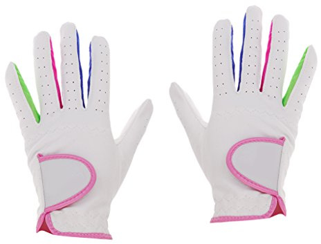 SM SunniMix 2 Stü Kinder Kinder Junior Griff Elastische Atmungsaktive Golfhandschuhe, 15