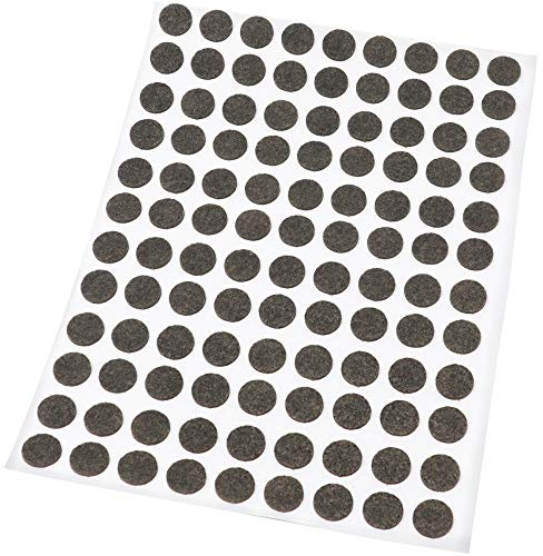 Adsamm® / 108 x patins en feutre / bruns / Ø 10 mm / rond / 1,5 mm d' épaisseur / patins glisseurs auto-adhésifs de qualité optimale de Adsamm®