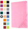 Heim24h Topper Spannbettlaken 180x200cm bis 15 cm, Rosa, 100% Baumwolle Bettlaken, Öko Tex Zertifiziert Jersey Spannbetttuch