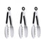 Lot de 3 petites pinces de cuisine de 18 cm, pinces à glace en acier inoxydable, de service pour apéritifs, salades, buffets (18 cm, 3 pièces)