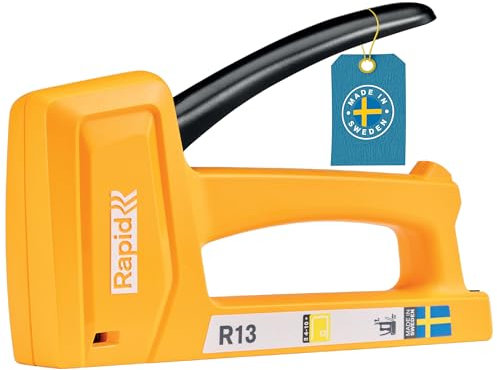RAPID Grapadora Manual para tapicería - Grapadora para Tapicería y Madera con Mango Ergonómico y Mecanismo Interno de Acero - Fabricada en Suecia - Rapid R13