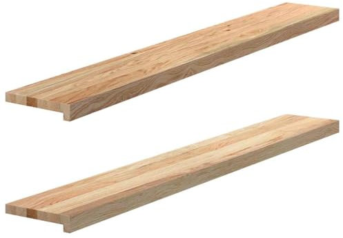 vidaXL Fensterbänke 2 Stk. Unbehandelt 140x20x2 cm Massivholz Eiche, Fensterbrett, Holz Treppenstufe, Holz Fensterbrett, Fensterbank Eichenholz