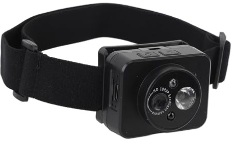 Huvudmonterad Actionkamera, 2MP 1080P Bärbar Pannlampa Body Videokamera, 45° Justerbar, Intelligent Avkänning