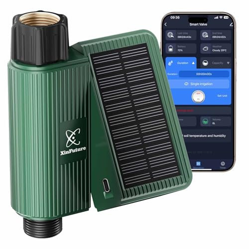XinFuture Timer solare Wi-Fi, timer intelligente per tubi da giardino, sistema di controllo automatico per prato e cortile