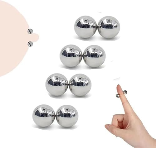 YILUQIFLY Pas de piercing Pinces à tétons magnétiques Stimulateur débutant à seins Boules magnétiques Pinces à tétons seins Femmes Cadeau pour homme Flirt érotique Jeux SM (4 paires)