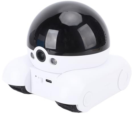Robot Camera sobre Ruedas 1080p Lente Dual, Cámara de Seguridad Móvil de 2MP de 2MP con Conversación de 2 Vías y Seguimiento Automático, Control de Control Remoto 360 °, para