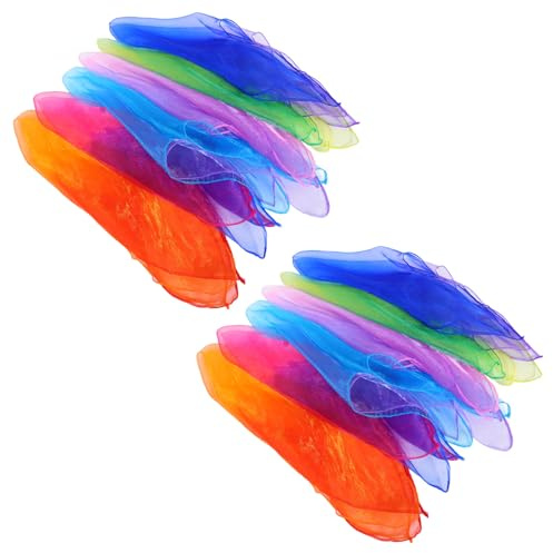 BESPORTBLE Lot de 12 Foulards Multicolores pour Garçon et Filles 60 Cm, Velours Solide, Accessoires de Jonglage et Danse, Jeu Scénique et Spectacle, Foulards Carrés Colorés pour Performances