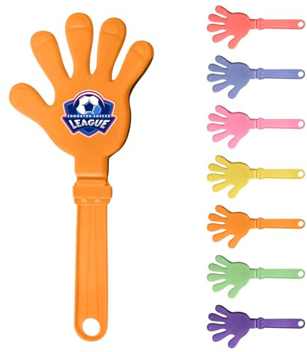 Generisch Personalisierte Handklatscher Mit Foto/Logo, Kunststoff Klatschhand für Fußballfans & Sportevents, 7 Farben, 2 Größen (Orange)