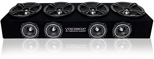 Menace Audio Car Audio Midrange Enclosure 4 x 6.5 2000Watts VOICEBOX® by ® (MA-VB6525-4S) Silver