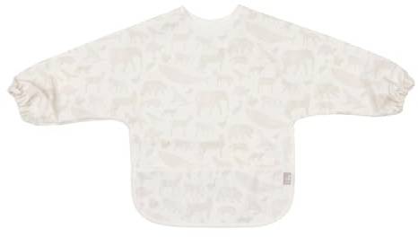 Jollein 029-869-67044 Bavoir imperméable avec manches Motif animaux nougat