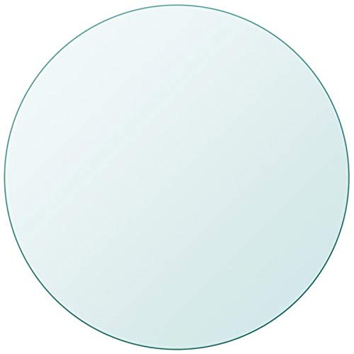 ShGaxin Tablero de Mesa, Tableros para Escritorios, Tableros para Mesas De Comedor, Encimera Cocina, de Cristal Templado Redondo 400 mm