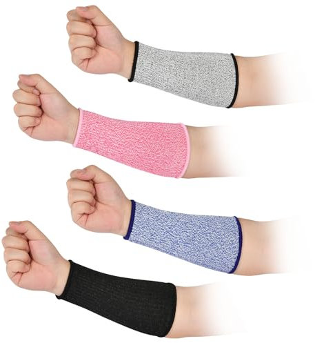 flintronic 4 Stück Armschützer, Schnittfeste Armschützer für Dünne Haut & Blutergüsse Schneiden, Hitzebeständig Armschutz Schützende Ärmel, für Frauen Männer Kochen Gartenarbeit(21CM)