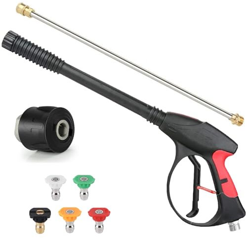 Pressure Washer Long Gun,Pressure Washer lance with Wand Extension 1/4 Quick Connect,Car Jet Wash Gun Washing Cleaning Kit Compatible with Karcher K-Series K2-K7,M22 14MM for Car Cleaning Kits