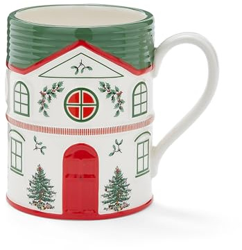 Spode Christmas Village Mug - Green, 14 Oz