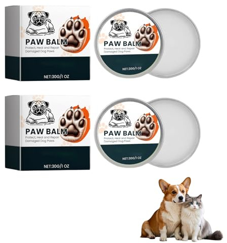 Baume nasal pour pattes de chien | Crème pour pattes et museau secs et fissurés | Crème hydratante et apaisante pour chats | Beurre de nez pour bouledogue | Soin des sabots pour chevaux (2 pièces)