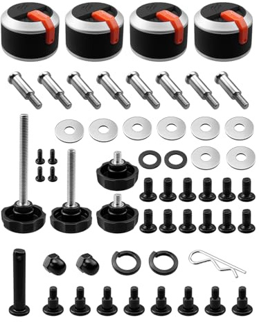 2177 Gas Griddle Control Knob & Hardware Replacement Kit Compatible with Blackstone 2177 36 Propane Griddles, 4 Burner Orange Knobs, Grill Repair Parts Set