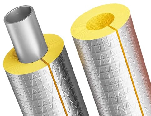 High Density Glass Wool Insulation Pipe, Self-Adhesive Aluminum Foil Insulated Tube, Non-Slip Insulating Tubing for Fitness Tools Handle Support Guitar Stands(ID22mmxT30mm)