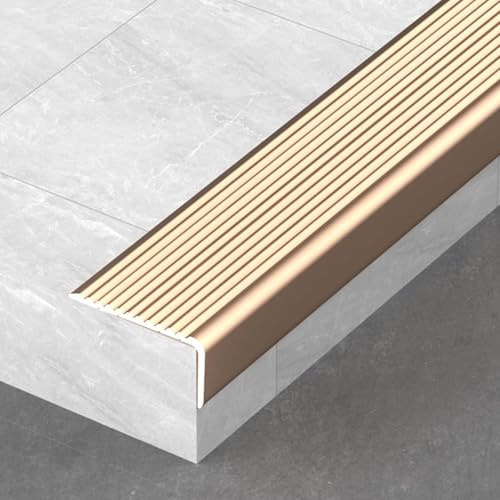 Generisk trappstegsprofil aluminiumhörn, L-formad halkfri trappkantprofil kantremsor, inre trappa halkfria remsor silver | 3 x 2 cm