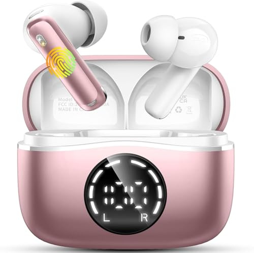 chalvh Bluetooth Kopfhörer, Kopfhörer Kabellos Bluetooth 5.4 Sport In Ear Kopfhörer mit 4 Mikrofon, 48 std Spielzeit, LED-Anzeige, ENC Lärmreduzierung, Tiefer Bass Ohrhörer für Arbeit und Studium