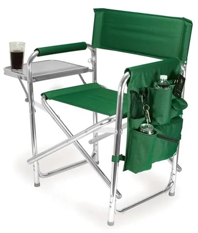 TRRYUIP Fällbar regissörsstol hopfällbar strand- och poolstol, lätt, utomhus, för fiske avkoppling, Oxford aluminium, bärbar (grön)