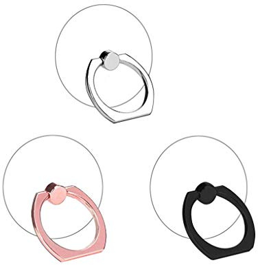 LENOUP Transparent ringhållare för mobiltelefon, klar ringgrepp, stativ, 360 graders rotation, klar ring, fingergreppsstativ för telefon