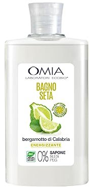 Omia, Bagno Seta EcoBio al Bergamotto di Calabria, Bagnoschiuma Energizzante, Rende la Pelle Luminosa e Idratata, Dermatologicamente Testato, Flacone da 400 ml