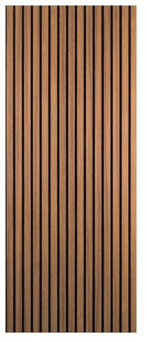 Decoranddecor DecorAndDecor Acoustic Slat Wooden Wall Panels Decorative 3D MDF and Wood Veneer 240 x 60 Walnut, 2400mm