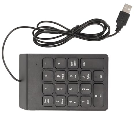 Mini pavé numérique filaire - Clavier numérique filaire - 18 touches - Ergonomique - USB Plug and Play - Saisie silencieuse - Mini pavé numérique pour PC (1