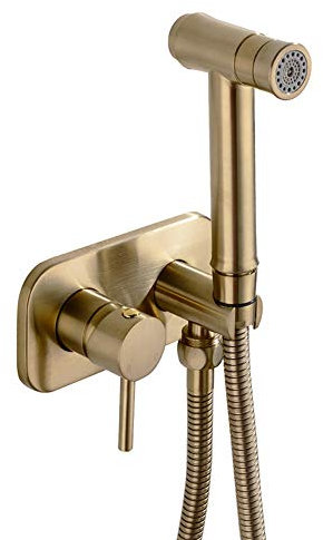 Spruzzatore per bidet con acqua calda e fredda, set di spruzzatori per doccia portatili in ottone per pannolini in stoffa, montaggio a parete, maniglia singola, rubinetto per bidet per doccia per igi