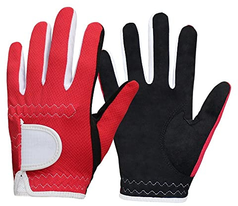 QUYNAGER Golfhandske 1 par Gloves Golf Barn Junior Barn Vänster Höger Hand Regngrepp 3D Prestanda Mesh Halkfritt Micro Mjuka Fiber Golfhandskar