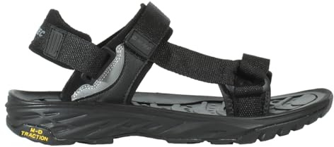 HI-TEC - Sandalias Deportivas Hombre Verano ULA RAFT | Sandalias Trekking Hombre, Senderismo, Punta Abierta | Ligeras, Cómodas, Ideales para Exterior, Montaña, Playa | Black/Silver, 46