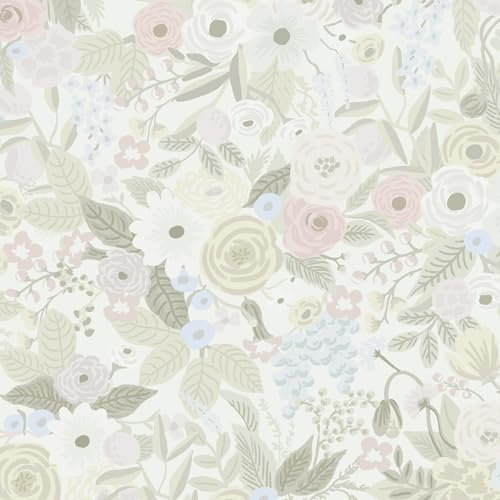 Timeet Carta da parati autoadesiva, 44 x 300 cm, colore beige, motivo floreale, per mobili, vintage, in vinile, impermeabile, per camera da letto, soggiorno, cucina, armadio, pareti