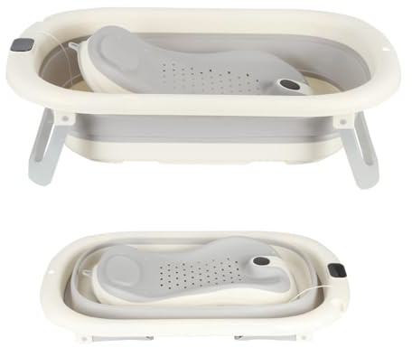 Baignoire Enfants Pliable XXL Avec Transat De Bain & Thermomètre Intégré,Baignoire Enfant Avec Siege De Bain,Baignoire enfants Sur Pied,Cadeau De Naissance Fille Ou Garçon