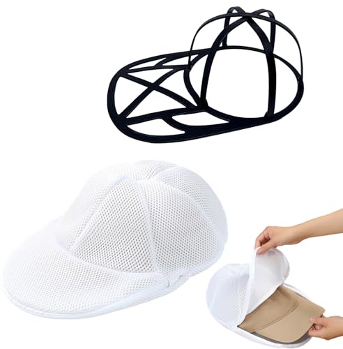 SINRAD Lave Cap Machine Da Lavare,Lave Berretto da Baseball,Gabbia di lavaggio pieghevole,Supporto per berretto, formatore e protezione con supporto per detersivo