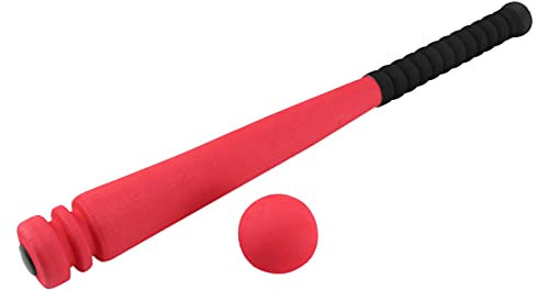 Lahdrhab Schaum Baseball SchläGer mit Baseball Spielzeug Set für Kinder im Alter Von 3 Bis 5 Jahren, Rot