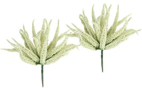 Erikabusch 25 cm, set om 2, Erika Heidraut, konsterika, buske, bort-lans, dekorativ blomma, konstgjord växt som riktig bukett, bordsdekoration, växt, höstdekoration, höstväxt, bukett, blomster
