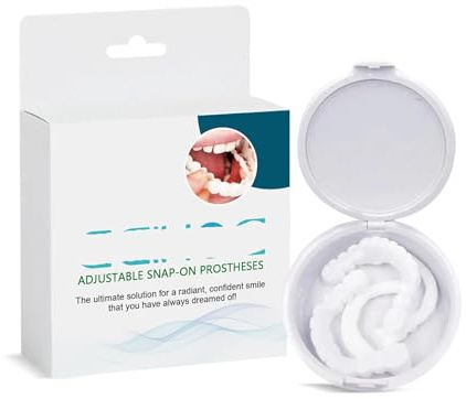 Kit De Dentadura Postiza Ajustable A Presión, Relleno Y Enderezador De Espacios Interdentales, Fácil De Usar, Ajuste Perfecto, Cómodo De Llevar.(2PC)