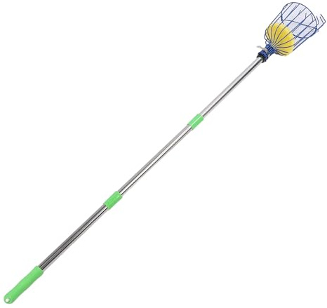 Ejoyous Outil de Cueillette de Fruits, Cueilleur de Fruits Réglable, Cueilleur d'arbres en Acier Inoxydable Léger avec Panier pour Patio