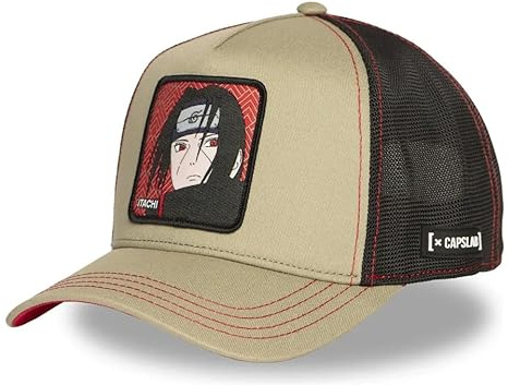Capslab Casquette de camionneur verte | Casquette Itachi Uchiha NS5 ITA Naruto | Unisexe pour adultes avec motif d'anime | Fermeture Snapback réglable | Partie arrière en maille | Style moderne et