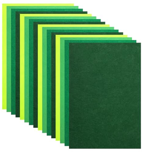 Alrhso 16 Pieces Green Felt Fabric Sheets, 8 x 12 Inch Craft Felt Fabric 4 Colors Soft Felts Sheets for DIY Project Craft Supplies