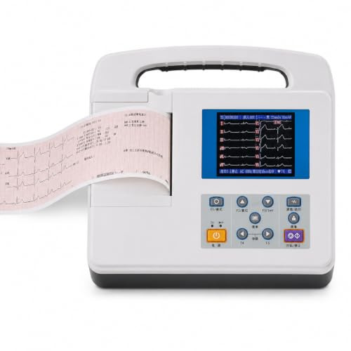 ECG portátil de 12 derivaciones, monitor cardíaco móvil con pantalla LCD a color para uso doméstico y clínico