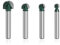 Gasea 4pcs 1/4 Inch Shank Cove Core Box Router Bit Set, 1/4 5/16 3/8 1/2 Round Nose Router Bit for Woodworking Grooving Cutter Tool