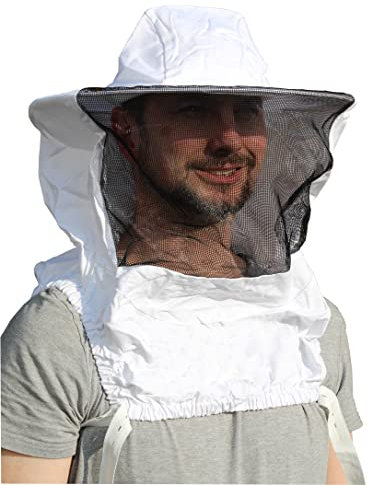 Praktischer Imkerhut, Imkerhaube, Bienenhut mit Schleier - sehr gut abschliessender Imkerschleier